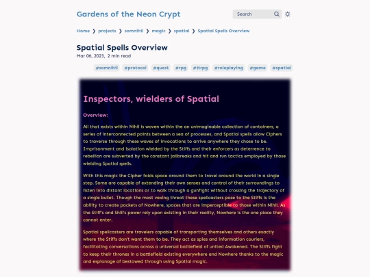 projects/somnihil/magic/spatial/spatial-spells-overview screenshot