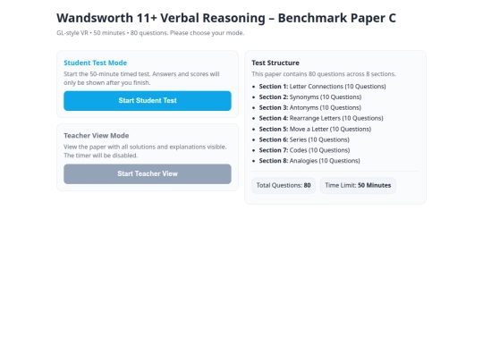 11plusSite/VR_Site/3_Verbal_Reasoning_C screenshot