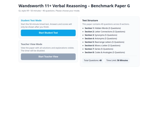 11plusSite/VR_Site/6_Verbal_Reasoning_F screenshot