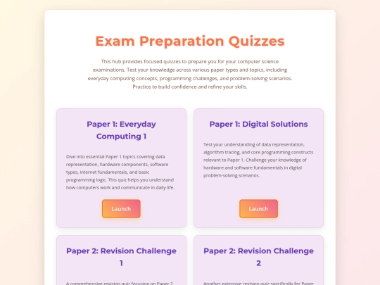 GCSEComputingSite/9ExamPaperQuizzes/indexPaperQuiz screenshot