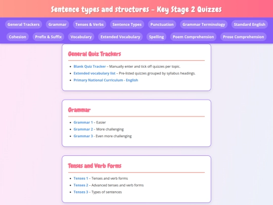 KS2 English site/indexKS2English screenshot