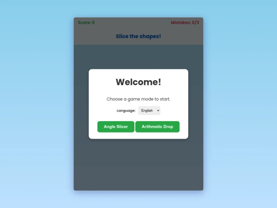 KS2 Maths Site/Games/4 angle slicer and numbers/AnglesOrNumbers screenshot