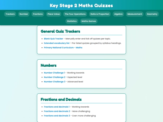 KS2 Maths Site/indexKS2Maths screenshot