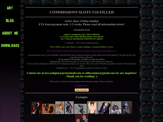 commissions screenshot