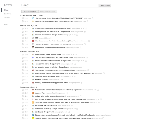 history screenshot