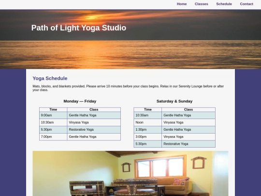 schedule screenshot
