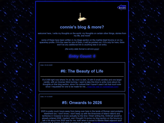 conniebloggingsection screenshot