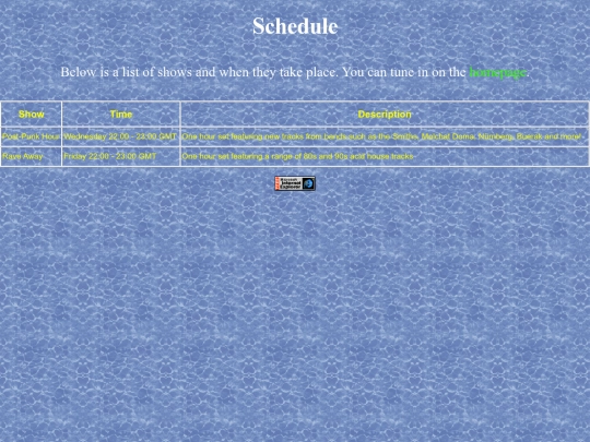 Schedule screenshot