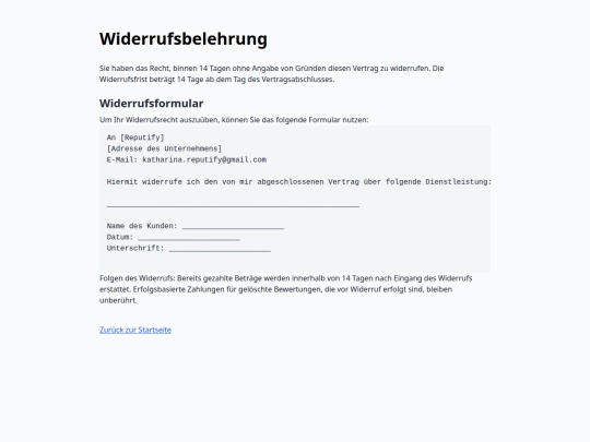 widerruf screenshot