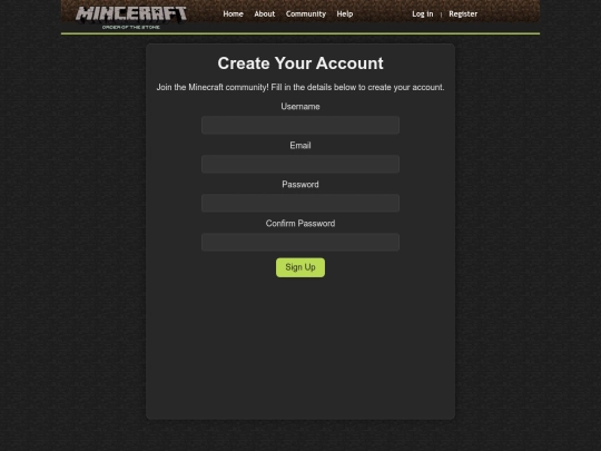 signup screenshot