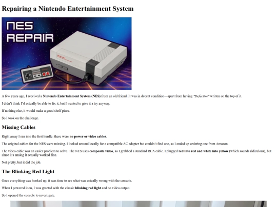 blog/posts/Projects/repairing-a-nintendo-entertainment-system screenshot