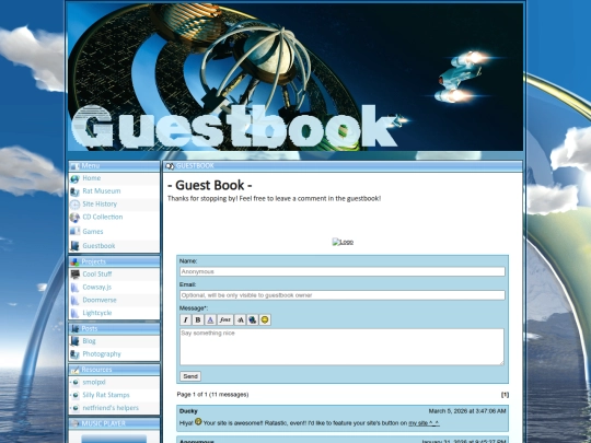 guestbook screenshot