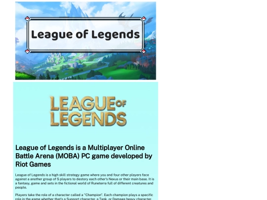 league screenshot