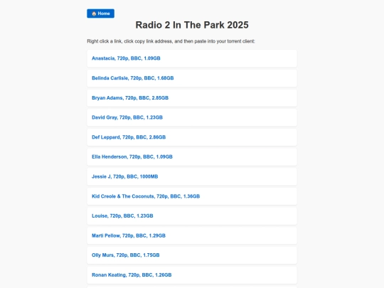 radio2inthepark screenshot