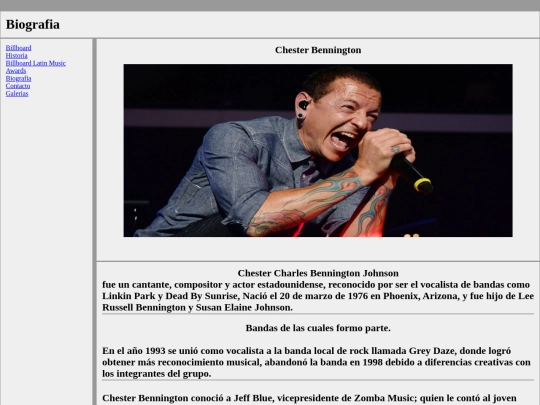 Proyecto Musica/biografia screenshot