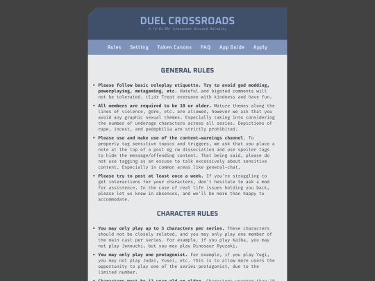 rules screenshot