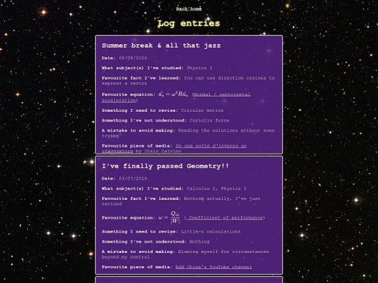 entries-home screenshot