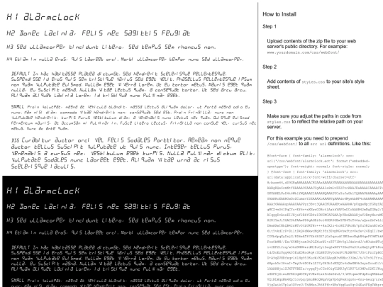 Fonts/alarmclock/preview screenshot