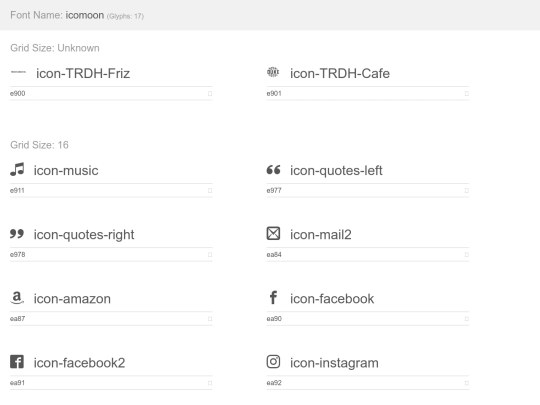 Fonts/icomoon/demo screenshot