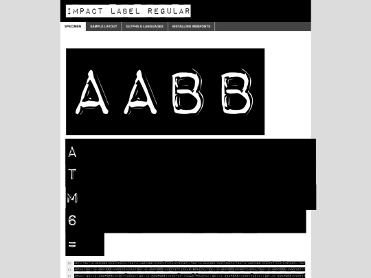 Fonts/impactlabel/impact_label-demo screenshot