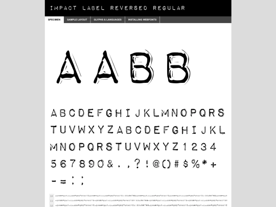 Fonts/impactlabelreversed/impact_label_reversed-demo screenshot