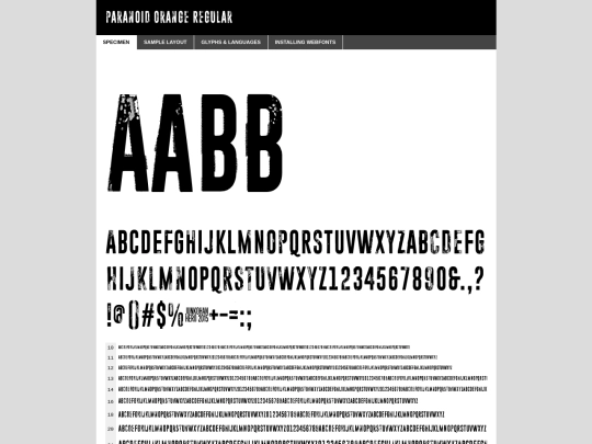 Fonts/paranoidorange/paranoid_orange-demo screenshot