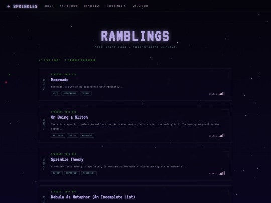 pages/ramblings screenshot