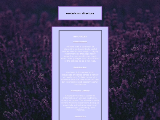 esoteric/directory screenshot