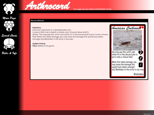 arthrocord/cards/american-cockroach screenshot