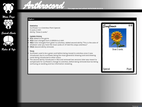 arthrocord/cards/sunflower screenshot