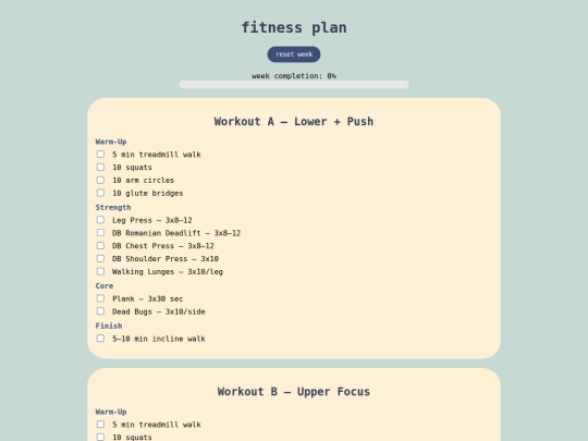 fitness screenshot