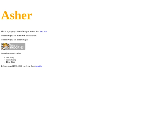Asher screenshot
