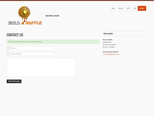 Build A Waffle/page-contact screenshot