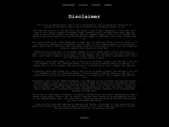 disclaimer screenshot
