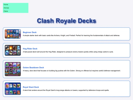 ClashPage/Decks screenshot