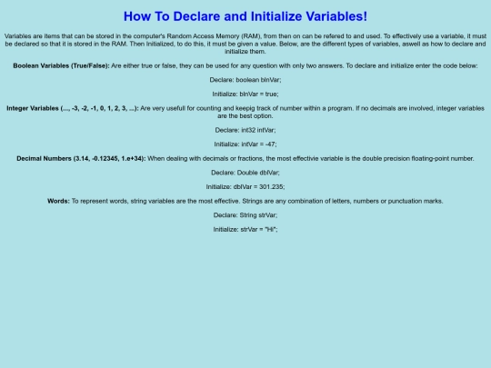 Variables screenshot