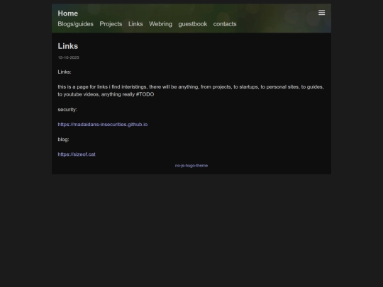 links screenshot