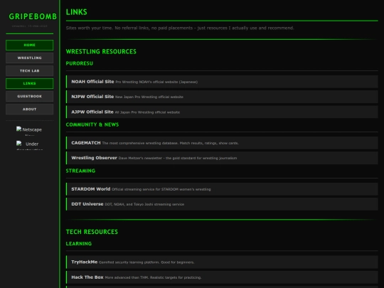 pages/links screenshot