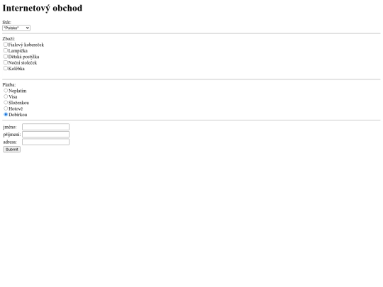 internetovy obchod screenshot