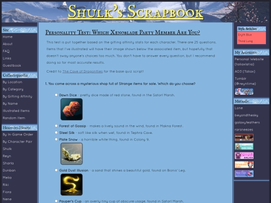 extras/personality-test screenshot