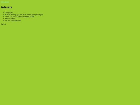 interests screenshot