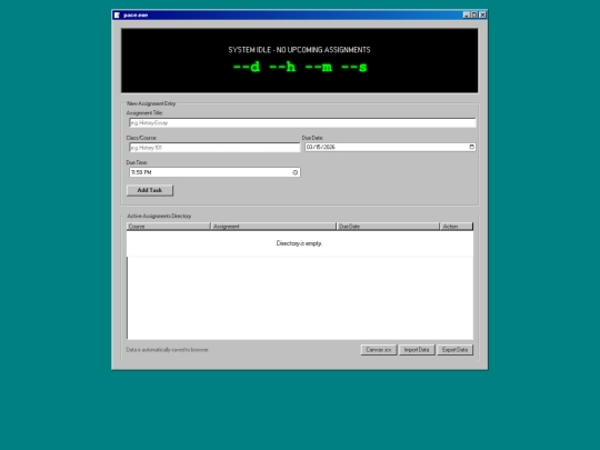 assignments screenshot