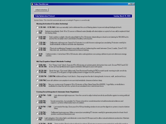 checklist screenshot