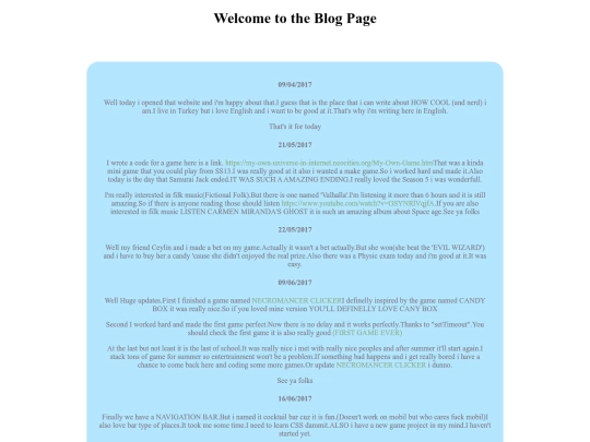 Blog screenshot