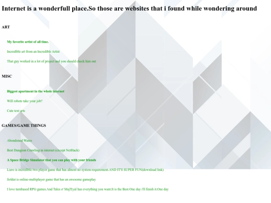 Links screenshot
