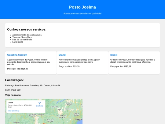 PostoJoelma.html/PostoJoelma screenshot
