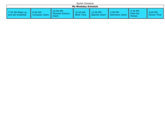 schedule screenshot