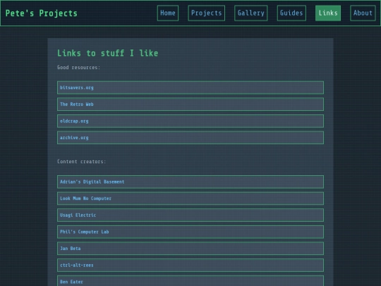 links screenshot