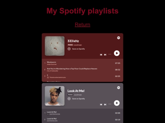 playlists screenshot