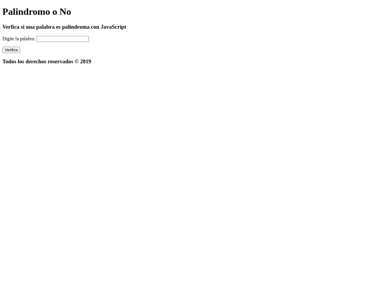 JS/paginas/palindromo screenshot